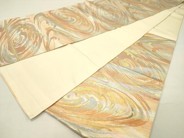 平和屋着物◎六通柄袋帯　流水文　金糸　正絹　逸品　DABC7770ya