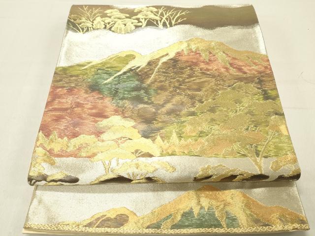 平和屋着物◎六通柄袋帯　遠山枝松文　金銀糸　正絹　逸品　DABC7771ya