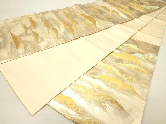 平和屋着物◎六通柄袋帯　遠山風景文　金糸　引箔　正絹　逸品　DABC7798ya