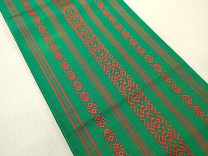 平和屋着物◎本場筑前博多織 半幅帯 献上 正絹 逸品 DABC7800ya