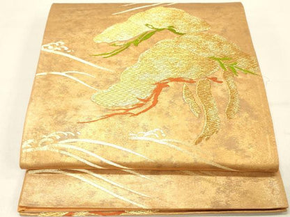 平和屋着物◎六通柄袋帯　唐織　枝松文　正絹　逸品　DABC7814ya