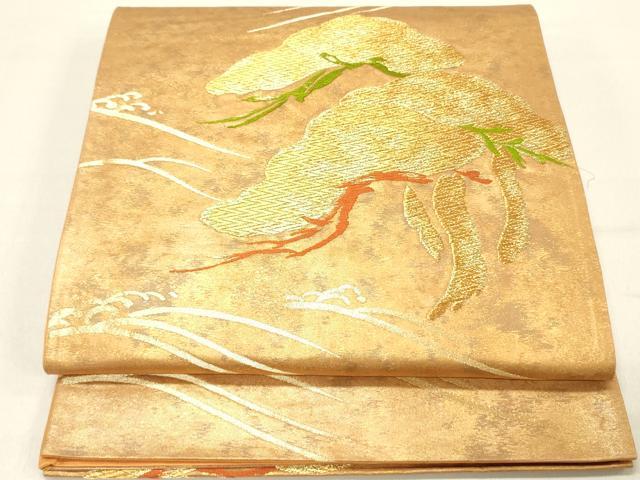 平和屋着物◎六通柄袋帯　唐織　枝松文　正絹　逸品　DABC7814ya