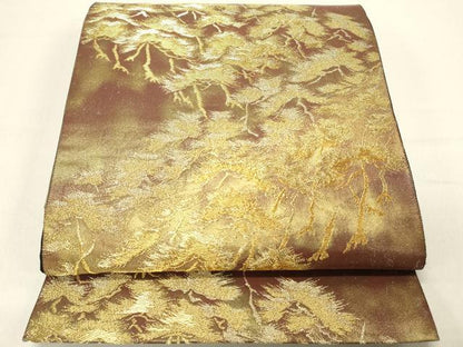 平和屋着物◎六通柄袋帯　枝松文　金糸　正絹　逸品　DABC7817ya
