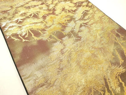 平和屋着物◎六通柄袋帯　枝松文　金糸　正絹　逸品　DABC7817ya