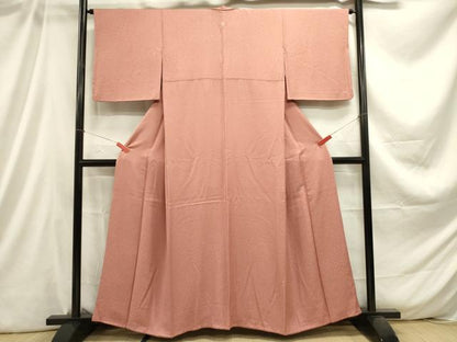 平和屋着物■上質な色無地 霞地紋 遠州茶色 正絹 逸品 DABC7824ya