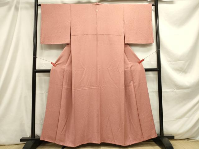 平和屋着物■上質な色無地 霞地紋 遠州茶色 正絹 逸品 DABC7824ya