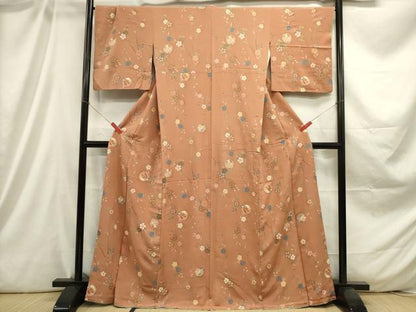 平和屋着物■上質な小紋 舞花文 金彩 正絹 逸品 DABC7826ya
