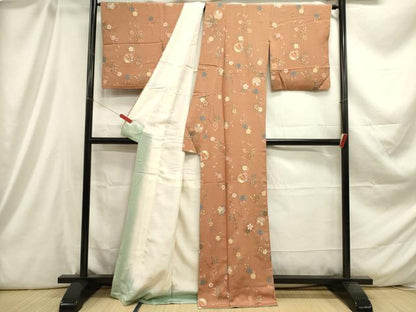 平和屋着物■上質な小紋 舞花文 金彩 正絹 逸品 DABC7826ya