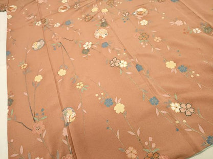 平和屋着物■上質な小紋 舞花文 金彩 正絹 逸品 DABC7826ya