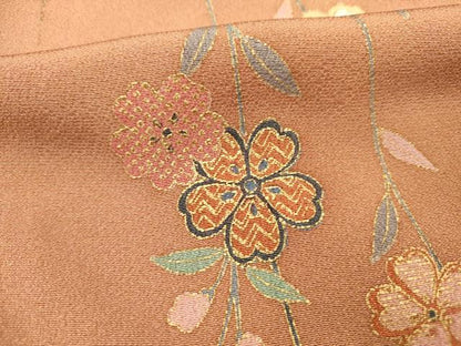 平和屋着物■上質な小紋 舞花文 金彩 正絹 逸品 DABC7826ya