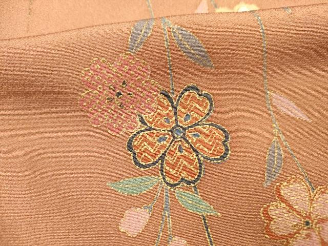 平和屋着物■上質な小紋 舞花文 金彩 正絹 逸品 DABC7826ya