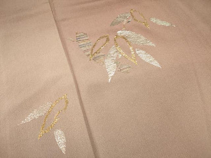 平和屋着物■訪問着 刺繍 舞葉文 正絹 逸品 DABC7836ya