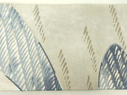 平和屋着物◎九寸名古屋帯 流水文 銀糸 正絹 逸品 DABC7840ya