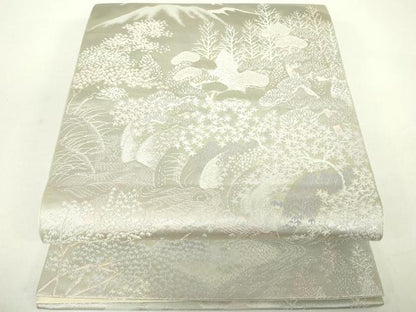 平和屋着物◎六通柄袋帯　樹林文　二重箔錦　正絹　逸品　DABC7852ya