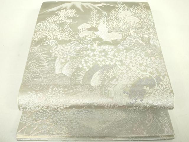 平和屋着物◎六通柄袋帯　樹林文　二重箔錦　正絹　逸品　DABC7852ya
