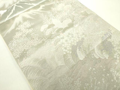 平和屋着物◎六通柄袋帯　樹林文　二重箔錦　正絹　逸品　DABC7852ya