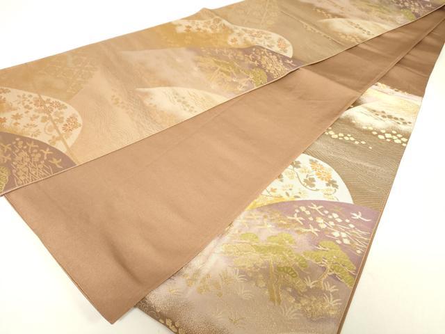 平和屋着物◎六通柄袋帯　吉祥花文　金糸　正絹　逸品　DABC7856ya