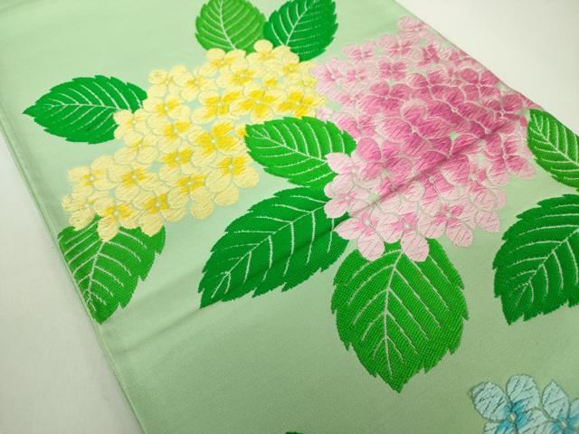 平和屋着物◎六通柄袋帯　唐織　草花文　正絹　逸品　DABC7861ya
