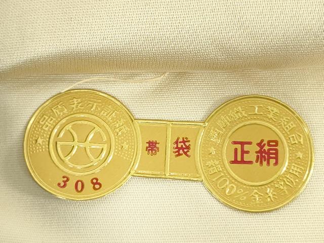 平和屋着物◎西陣　とみや織物謹製　六通柄袋帯　唐織　花丸文　金糸　正絹　逸品　DABC7862ya
