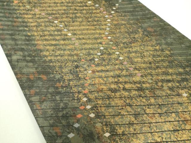 平和屋着物◎六通柄袋帯　霞文　引箔　正絹　逸品　DABC7864ya