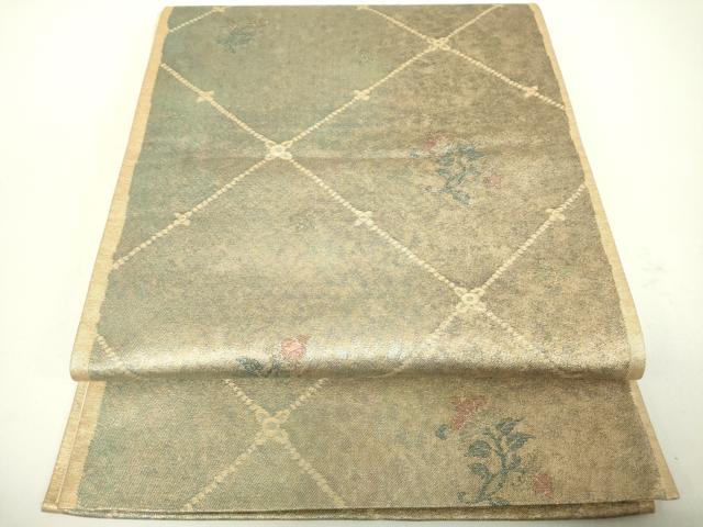平和屋着物◎六通柄袋帯　纐都　金糸　正絹　逸品　DABC7868ya