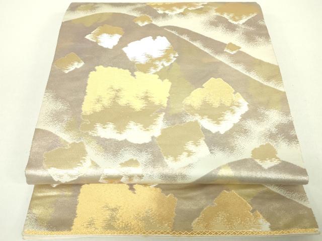 平和屋着物◎六通柄袋帯 箔散らし文 金糸 正絹 逸品 DABC7871ya