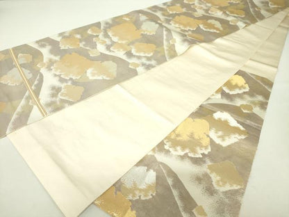 平和屋着物◎六通柄袋帯 箔散らし文 金糸 正絹 逸品 DABC7871ya