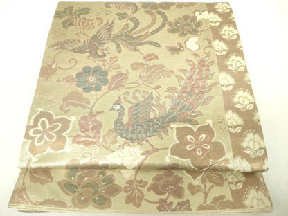 平和屋着物◎西陣 六通柄袋帯 鳳凰花文 金糸 正絹 逸品 DABC7875ya
