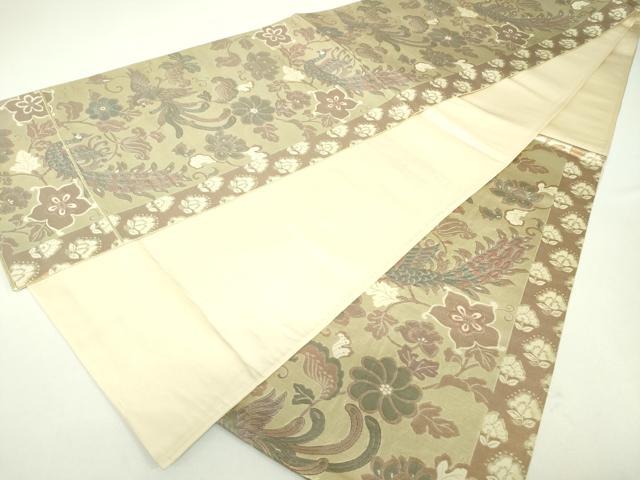 平和屋着物◎西陣 六通柄袋帯 鳳凰花文 金糸 正絹 逸品 DABC7875ya