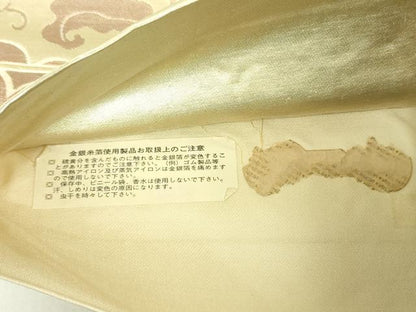平和屋着物◎西陣 六通柄袋帯 鳳凰花文 金糸 正絹 逸品 DABC7875ya