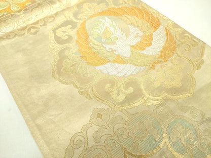 平和屋着物◎六通柄袋帯 鳳凰花文 金銀糸 正絹 逸品 DABC7893ya