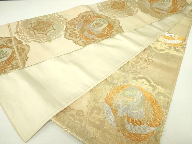 平和屋着物◎六通柄袋帯 鳳凰花文 金銀糸 正絹 逸品 DABC7893ya