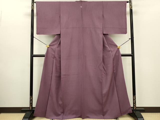 平和屋着物■上質な色無地 霞地紋 滅紫色 正絹 逸品 DABC7896ya