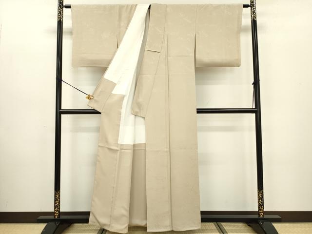 平和屋着物■上質な色無地 渡橋風景地紋 枯野色 正絹 逸品 DABC7898ya