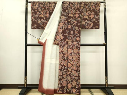 平和屋着物■訪問着 更紗花文 正絹 逸品 DABC7899ya