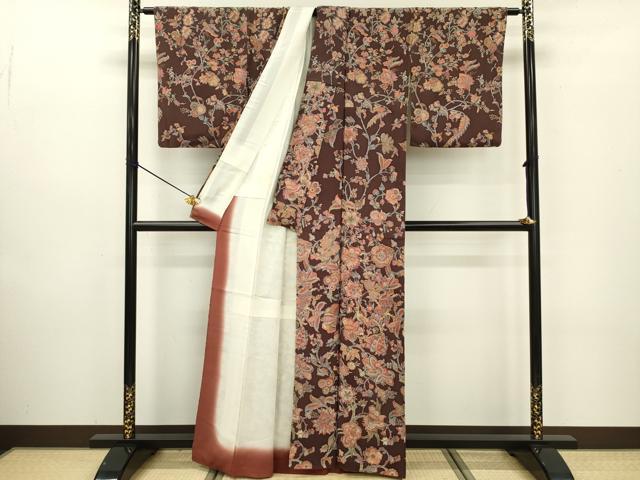 平和屋着物■訪問着 更紗花文 正絹 逸品 DABC7899ya