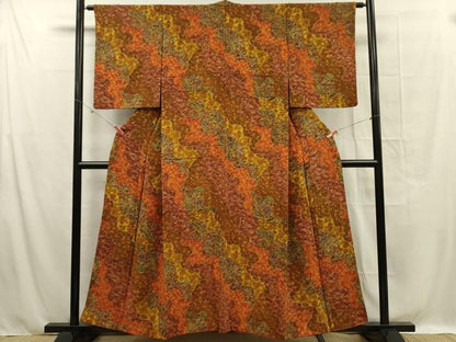 平和屋着物■上質な小紋 切嵌花鳥文 正絹 逸品 DABC7912ya