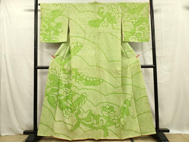 平和屋着物■訪問着 総絞り 草花文 正絹 逸品 DABC7914ya