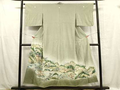 平和屋着物■豪華色留袖 風景文 金彩 正絹 逸品 DABC7916ya