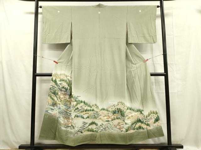平和屋着物■豪華色留袖 風景文 金彩 正絹 逸品 DABC7916ya