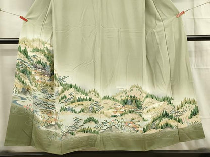平和屋着物■豪華色留袖 風景文 金彩 正絹 逸品 DABC7916ya