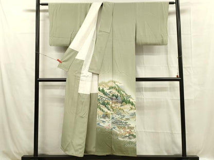 平和屋着物■豪華色留袖 風景文 金彩 正絹 逸品 DABC7916ya