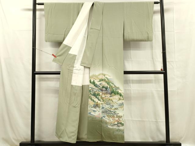 平和屋着物■豪華色留袖 風景文 金彩 正絹 逸品 DABC7916ya