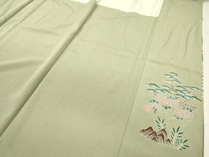 平和屋着物■豪華色留袖 風景文 金彩 正絹 逸品 DABC7916ya