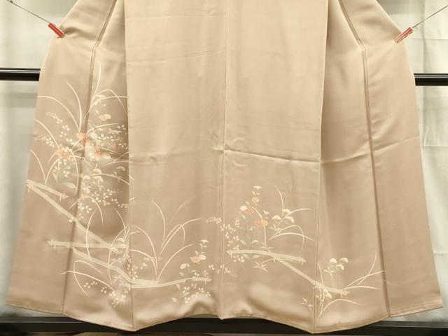 平和屋着物■上質な小紋 刺繍 草花文 金彩 正絹 逸品 DABC7919ya