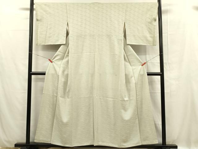 平和屋着物■上質な色無地 流水地紋 柳鼠色 正絹 逸品 DABC7925ya