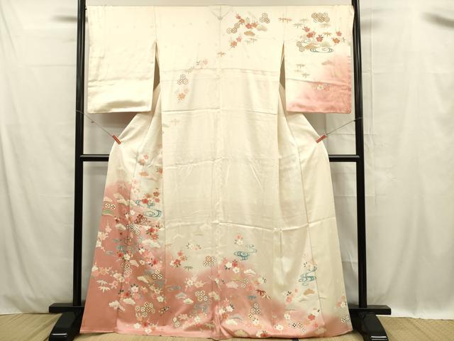 平和屋着物■訪問着 宝尽くし花文 暈し染め 金彩 正絹 逸品 DABC7926ya
