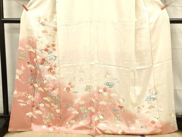 平和屋着物■訪問着 宝尽くし花文 暈し染め 金彩 正絹 逸品 DABC7926ya