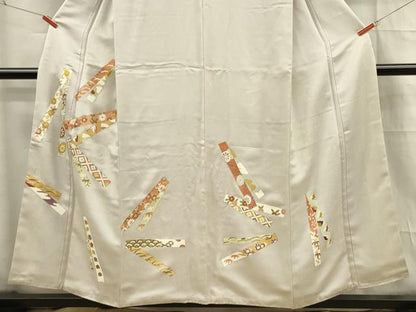 平和屋着物■訪問着 熨斗花文 金彩 正絹 逸品 DABC7931ya