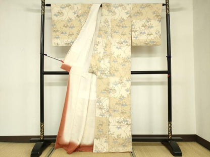 平和屋着物■上質な小紋 枝花文 正絹 逸品 DABC7944ya